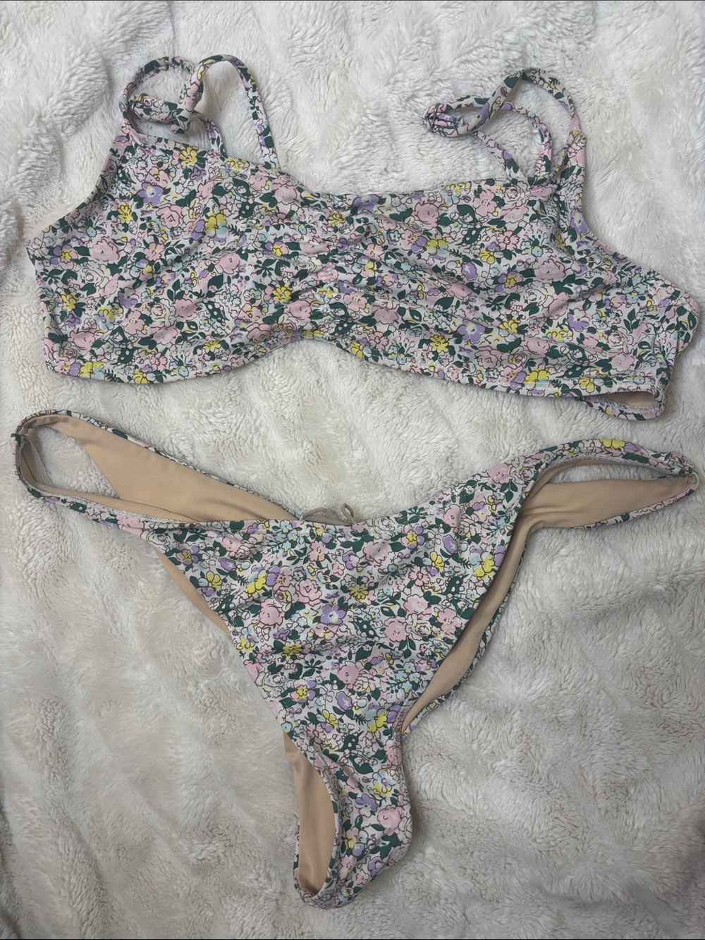 Cotton On Body Floral Bikini in Pink, Green & Yellow